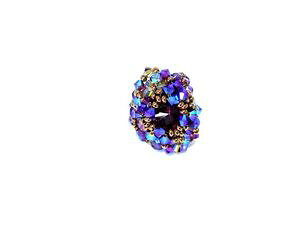 �y���������z�A�N�Z�T���[�@�l�b�N���X�@�N���X�^���o�C�I���b�g�J�{�V����bague cristal violet reflets bleu cabochon prune