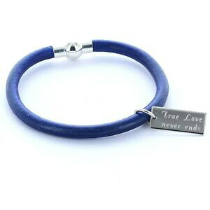 �y���������z�A�N�Z�T���[�@�l�b�N���X�@uomo preferiti bracciale in acciaio inox ciondolo incisione chiusura magnetica blu
