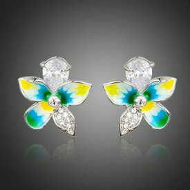 【送料無料】アクセサリー　ネックレス　イヤリングピンsummer flower orecchini a perno con zirconi cubici per le donne signore ragazze me0249