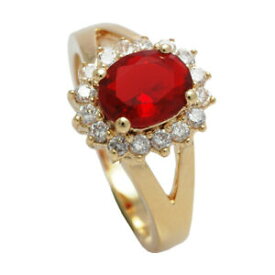 【送料無料】アクセサリー　ネックレス　ルビーイギリスμリングdonna ruby 18kt riempito doro originale, garanzia del regno unito 3 anello di 10 anni