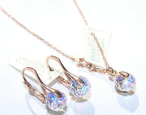 yzANZT[@lbNX@XtXL[[YS[hZbg8mm ab briolette cristalli da swarovski rose oro vermeil set