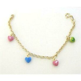 【送料無料】アクセサリー　ネックレス　スターリングシルバーハートブレスレットtoc ragazze argento sterling goldtone colorata cuore bracciale con charm 65