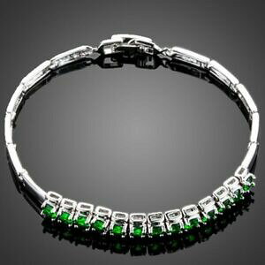 yzANZT[@lbNX@uXbg`F[Nverde zirconi bracciale catena di collegamento per donne ragazze donna mbr0076