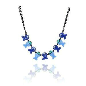 �y���������z�A�N�Z�T���[�@�l�b�N���X�@�l�b�N���Xlol bijoux collana famiglia pesci blu