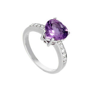 yzANZT[@lbNX@X^[OVo[AWXgn[gONX^NAargento sterling amp; vero ametista cuore anello w chiaro cz cristallo spalle iu