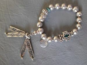 �y���������z�A�N�Z�T���[�@�l�b�N���X�@�K�X�T���g���y�u���X���b�g�A���W�F���ggas st tropez bracelet elastique perle gris argent croix bleu strass breloque