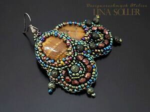 yzANZT[@lbNX@fUCi[^CK[COdesigner orecchini xxl con occhio di tigre, interamente a mano, ricamati 1516