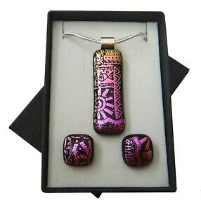 yzANZT[@lbNX@KXAXeJlbNXCOZbgM[fatto a mano vetro fuso aztec collana e orecchini set galleria 2450, me 1625