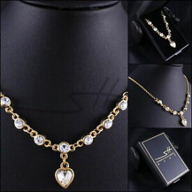 【送料無料】アクセサリー　ネックレス　コリアーヘルツェンダーメンcollier herzen, halskette kette damen, gelbgold, swarovski kristalle, im etui