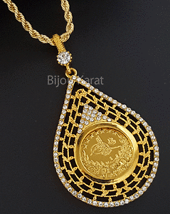 �y���������z�A�N�Z�T���[�@�l�b�N���X�@�`�F�[���S�[���h�`�F�[��osmanli kolye tugra catena catena oro 22 ayar altin kaplama amplia dgn byk nuovo