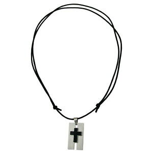 yzANZT[@lbNX@ubNNXXeXX`[lbNXXgbv1mm1mm cordino con nero croce in acciaio inox collana per uomini 7090cm