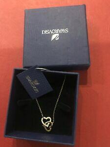 �y���������z�A�N�Z�T���[�@�l�b�N���X�@�X�����t�X�L�[�l�b�N���X���x��genuine swarovski intrecciate cuore collana nuova con etichetta