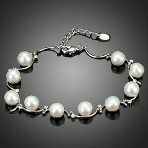 yzANZT[@lbNX@~NuXbglatte classico bracciale perle di cristallo bianco per le donne signore ragazze mb0049