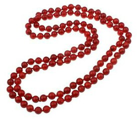 【送料無料】アクセサリー　ネックレス　ネックレス5in 1 8mm round rosso corallo collana lunghezza 160cm