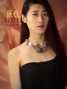 �y���������z�A�N�Z�T���[�@�l�b�N���X�@�l�b�N���X�t�@�b�V�������^���s���N���g��collana moda ras collo dorato rame metallo rosa fiore originale retr osc4