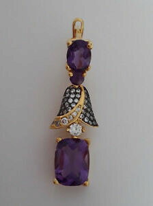 �y���������z�A�N�Z�T���[�@�l�b�N���X�@�N���G�C�V�����W�����hagnes creations joli pendentif luxe crateur en vermeil orn de 3 amthystes