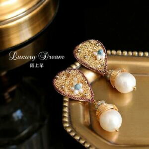 yzANZT[@lbNX@COshbvobNorecchini a perno goccia perle coltivazione barocco artigianale placcato oro