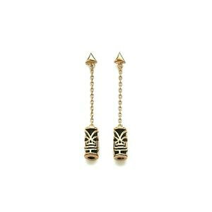 �y���������z�A�N�Z�T���[�@�l�b�N���X�@�S�[�`�L�fboucles doreilles en plaqu or tiki de polynsie