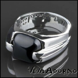 【送料無料】アクセサリー　ネックレス　ステンレススチールゴシックオニキスリングkoolkatana anello in acciaio inox onice gotico motociclista nero donna rs44