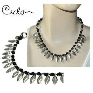 �y���������z�A�N�Z�T���[�@�l�b�N���X�@�R���A�[�I���W�i���o�X�}�����A���W�F���gnuova inserzioneciclon collier original en cuir marron fonc et breloques plaqu argent bijou