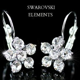 【送料無料】アクセサリー　ネックレス　ブランkスワロフスキーboucles doreilles fleur plaqu or blanc 18 k ornes swarovski elements de luxe