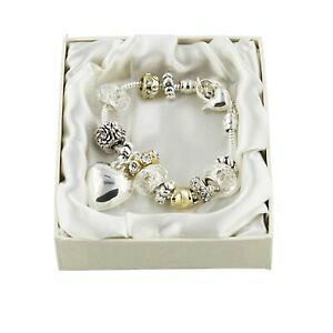 �y���������z�A�N�Z�T���[�@�l�b�N���X�@�S�[���h�r�[�Y�u���X���b�gamore argentooro perline bracciale con charmdamigella donore