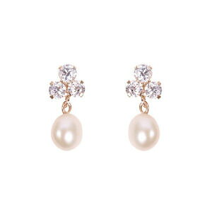 �y���������z�A�N�Z�T���[�@�l�b�N���X�@�S�[���h�y���_���g�C�������O9ct oro 3 cz orecchini pendenti di perle, zirconi, regalo, nuovo 7567
