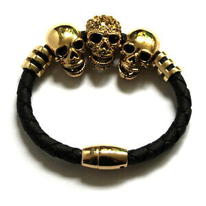 yzANZT[@lbNX@og[EB\NX^S[hg[XJR[huXbgbutler e wilson 3 crystal gold tone teschio magnetico cord braccialetto nuovo