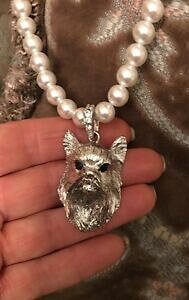 yzANZT[@lbNX@fUCi[[NVeAlbNXy_gdesigner argentati yorkie, yorkshire terrier, moroseta cane perla collana e ciondolo