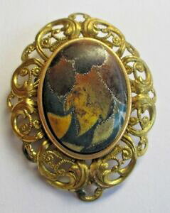 �y���������z�A�N�Z�T���[�@�l�b�N���X�@�r���e�[�W�S�[broche ancienne came original profil tte de fou bijou vintage couleur or 3165