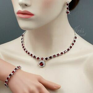 yzANZT[@lbNX@zCgbhL[rbNWRlbNXuXbgCOplaccato oro bianco rosso zircone cubico collana braccialetto orecchini