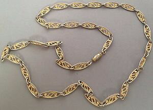 �y���������z�A�N�Z�T���[�@�l�b�N���X�@�R���A�[�r���e�[�Wcollier chaine vintage couleur or rhodi patin maillon filigrane ovale 515