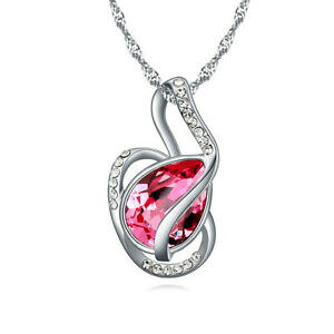 yzANZT[@lbNX@sN`F[eBAhbvsNVo[catena teardrop rosa ottone argento da donna donne ragazza regalo cristallo rosa