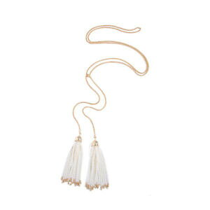 【送料無料】アクセサリー ネックレス ロングネックレスネックレススカーフペンダントゴールデンタッセルパールホワイトcollana lungo collana sciarpa dorato pendente pompon tassel perla bianco jd6