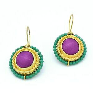 yzANZT[@lbNX@^[RCYgRCOaylas placcato oro semi preziosi gem stone turchese orecchini a forma di seta