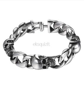 yzANZT[@lbNX@JtoCJ[pNuXbgtrama grossa bracciale teschiobiker punk braccialetto con giftbox