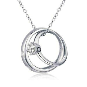 yzANZT[@lbNX@_uy_glbNXxL[rbNWRX^[OVo[ciondolo collana doppio bell matrimonio zircone cubico donna argento sterling