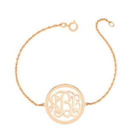 【送料無料】アクセサリー　ネックレス　ピンクカスタムモノグラムブレスレットpersonalizzati 3 iniziali monogramma bracciale in placcato oro rosa