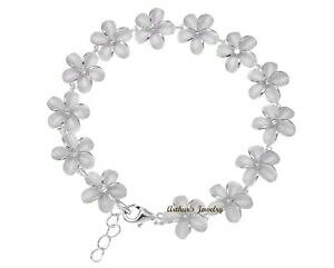 yzANZT[@lbNX@X^[OVo[nCAvAuXbgargento sterling 925 hawaiana plumeria bracciale fiore cz 10mm 7