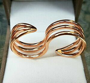 �y���������z�A�N�Z�T���[�@�l�b�N���X�@�o���G�C�^���A�_�u���}���`�����O�s���N�T�C�Ynuovo balletto italia doppio multi anello placcato oro rosa, taglia n, qvc