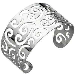 �y���������z�A�N�Z�T���[�@�l�b�N���X�@�u���X���b�g�X���[�u�u���X���b�g�V���o�[�J���[�X�e�����X�X�`�[�����f�����`�[�tbracciale schiava bracciale aperto con motivo ornamentale in acciaio inox modello 