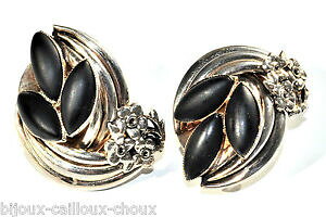 yzANZT[@lbNX@NbvBe[WAWFgCOboucles doreilles taratata clips vintages plaqu argent et noir bijou earring