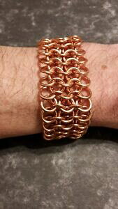 yzANZT[@lbNX@JX^tBbguXbgnhCh\bhnuova inserzionetrama grossa solid copper cotta di maglia bracciale fatto a mano 4 in 1 chainmaill