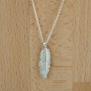 �y���������z�A�N�Z�T���[�@�l�b�N���X�@�X�^�[�����O�V���o�[�x���`���[�{�b�N�X�y���_���g�t�F�U�[�`�F�[���l�b�N���Xargento sterling 925 belcher collana catena con grande ciondolo piuma in confezione r