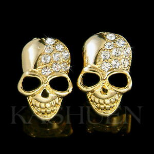 yzANZT[@lbNX@XJXtXL[fbhSVbNS[hg[COteschio cristallo swarovski day of dead gotico tono oro goth orecchini nuovo