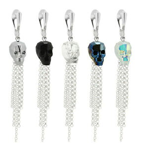 yzANZT[@lbNX@X^[OVo[COXtXL[XJtbNargento sterling orecchini lunghi ganci realizzati con 5750 cristalli swarovski teschio