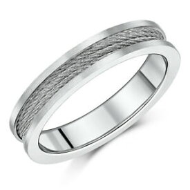 【送料無料】アクセサリー　ネックレス　ケーブルチタンリング5mm titanio acciaio anello di cavo