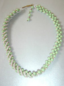 �y���������z�A�N�Z�T���[�@�l�b�N���X�@�h�C�c�~�b�h�O���[���z���C�g�r�[�Y�l�b�N���X���f���c�C�X�g�r���e�[�Wvintage con 50s 60s w germany mid verde bianco perlina collana modello twist