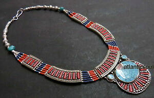 �y���������z�A�N�Z�T���[�@�l�b�N���X�@�^�[�R�C�Y�g���R���s�X�f�U�C���l�b�N���Xn244 hand made turchese lapis corallo in resina bellissimo design donna collana audace