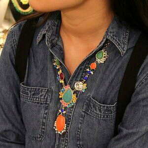 yzANZT[@lbNX@OlbNXIWcollana lunga donna asymmetry arancione verde blu originale matrimonio jcr 3